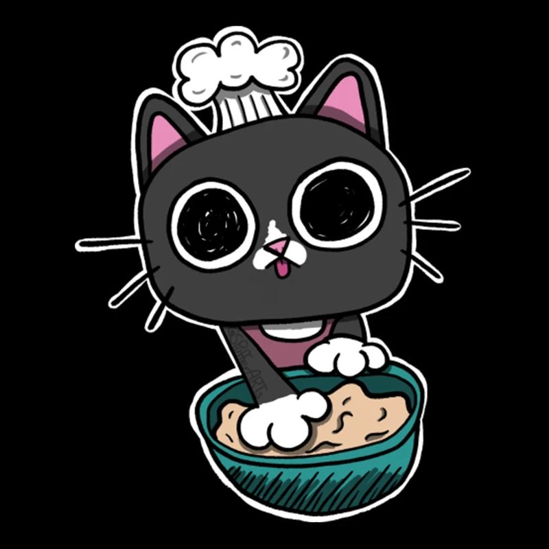 Kitty making Biscuits Cat Black