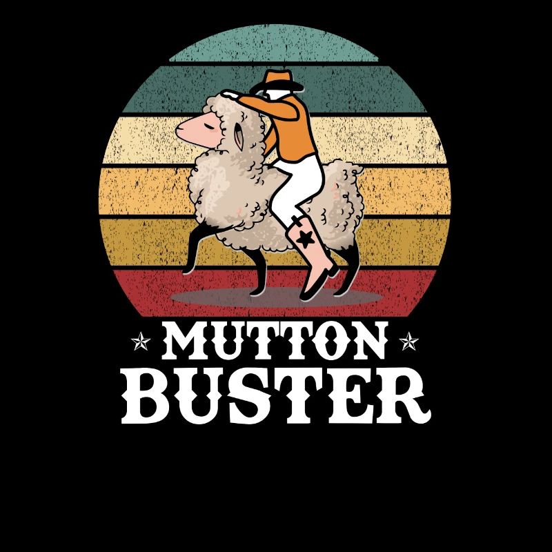 Vintage Mutton Buster Sheep Riding Shepherd