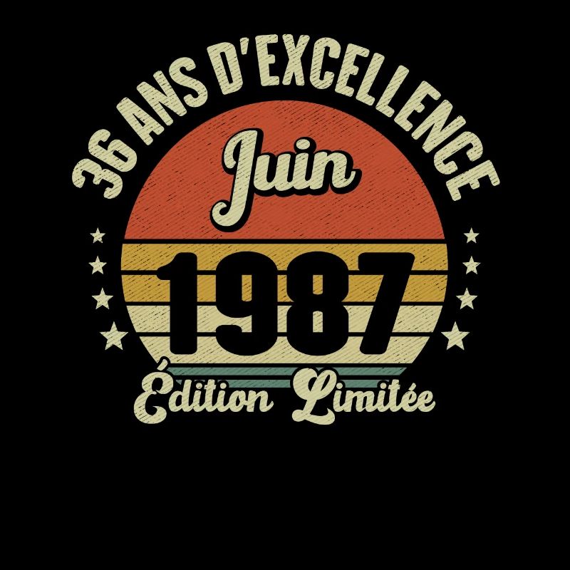 Juin 1987 36 Ans Anniversaire Vintage Idée Cadeau