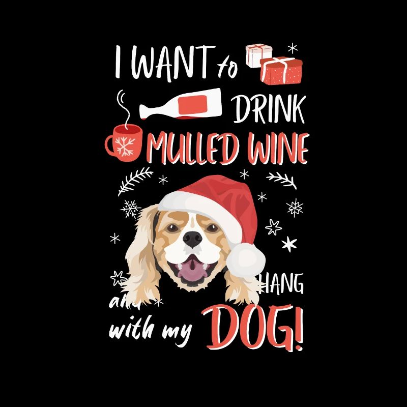 King Charles Spaniel Glühwein Weihnachten