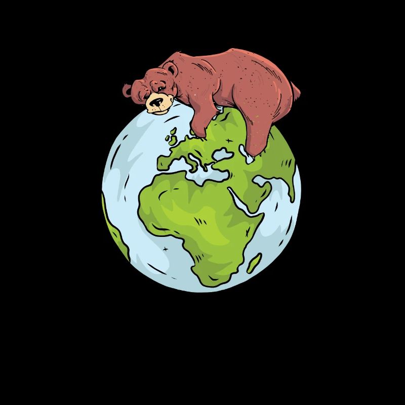 Jour de la Terre Mignon Ours aime le monde