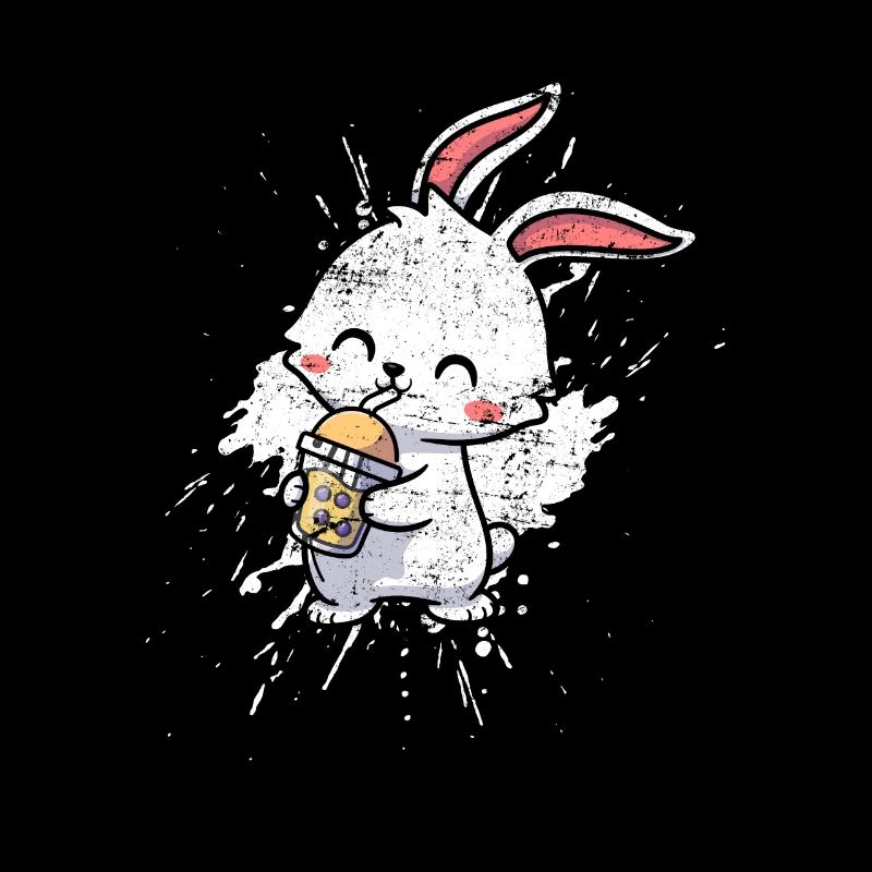 Drinking Boba Bubble Tea Kawaii Anime Rabbit Lover