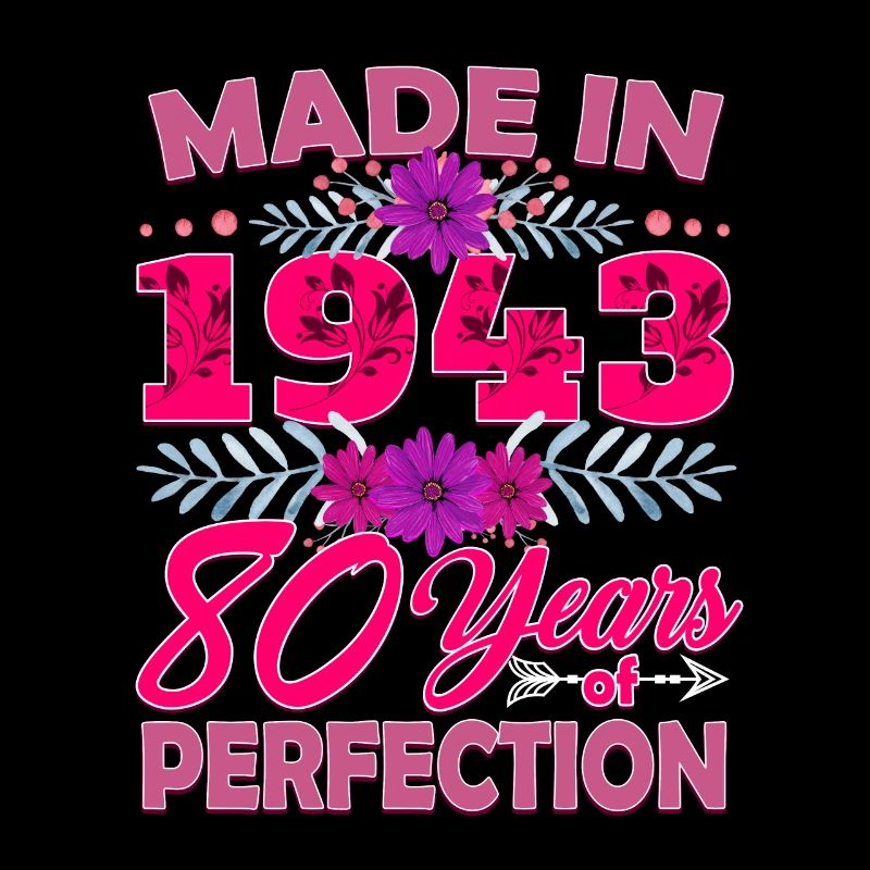 Fabriqué en 1943 80 ans de perfection - 80th Birthda