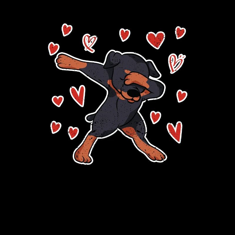 Lustige Dabbing Hund Herz Valentinstag Dab Dance