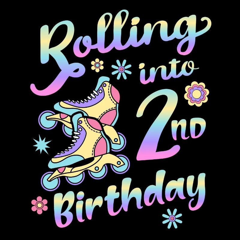 Rolling Into 2nd Birthday Roller Skater Inline