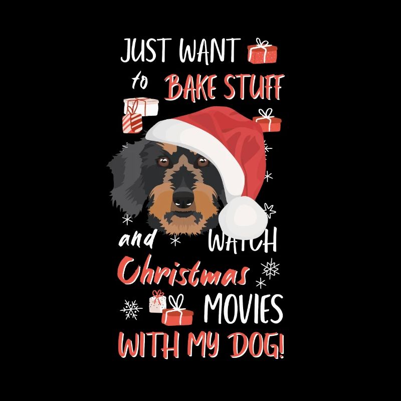 Teckel à poil dur Joyeux Noël