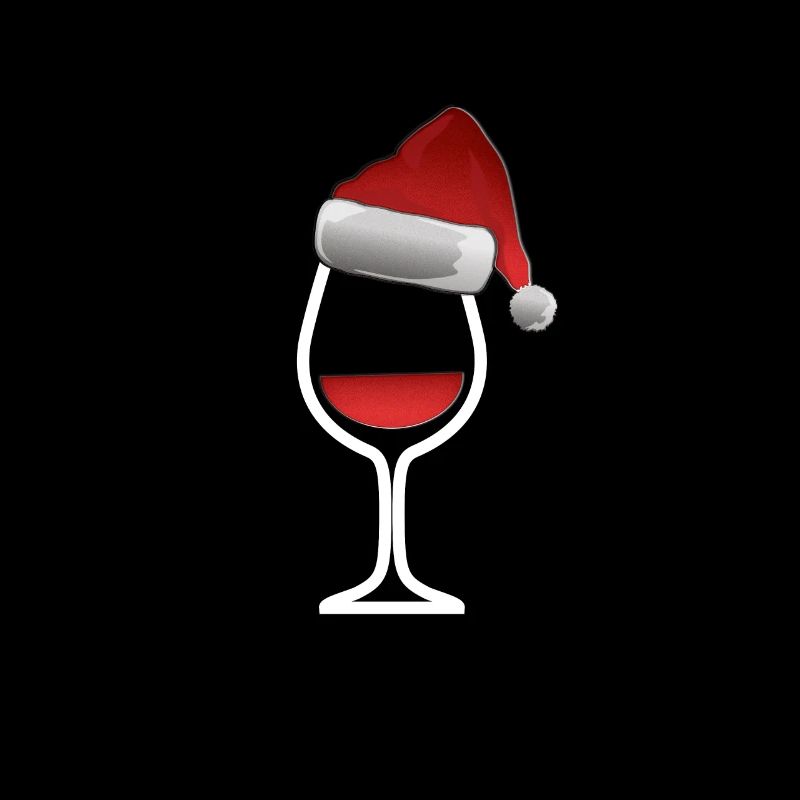 Verre à vin avec chapeau de Noël