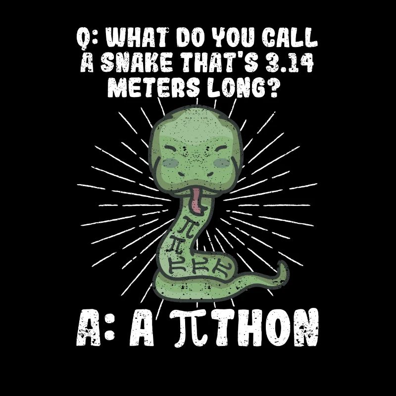 Python Schlange Pithon Pi Tag Symbol lustig Mathe