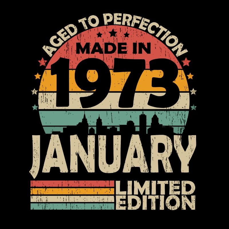 Janvier 1973 Vintage Anniversaire Rétro