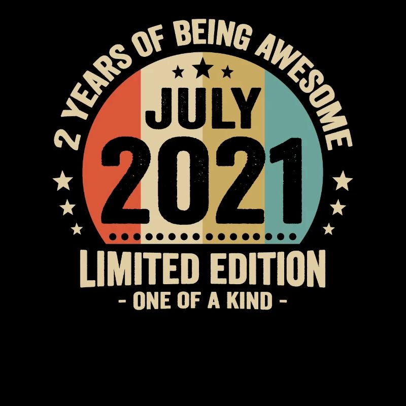 Juli 2021 2-jähriges Jubiläum Vintage-Geschenk