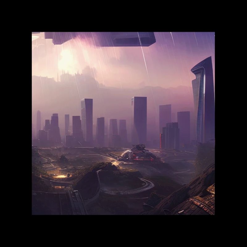 Retrowave Synthwave 80s Future city Design