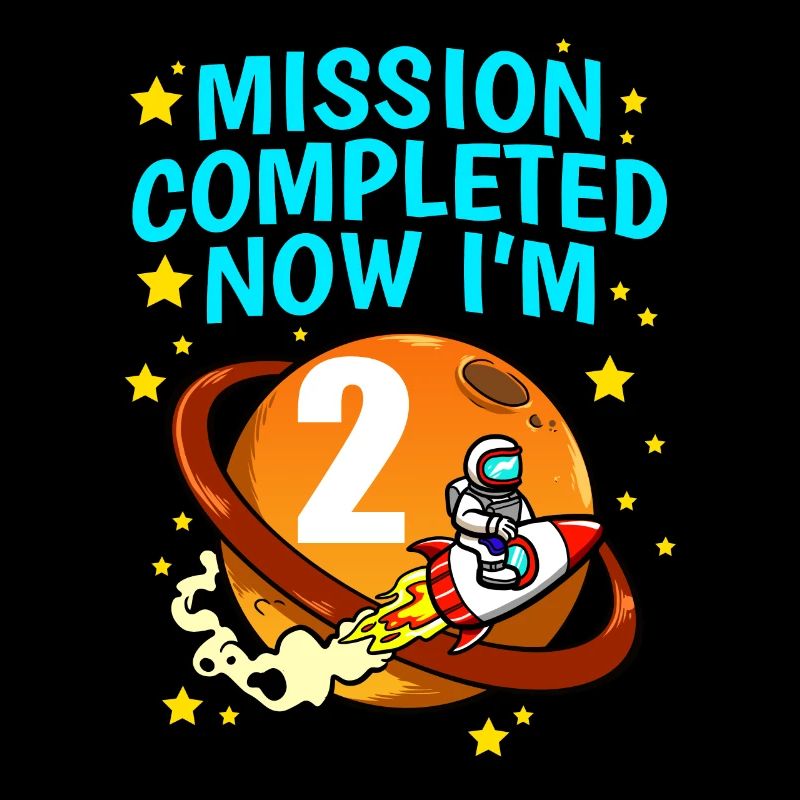 Space Birthday 2 Astronaut Planets Rocket Ship