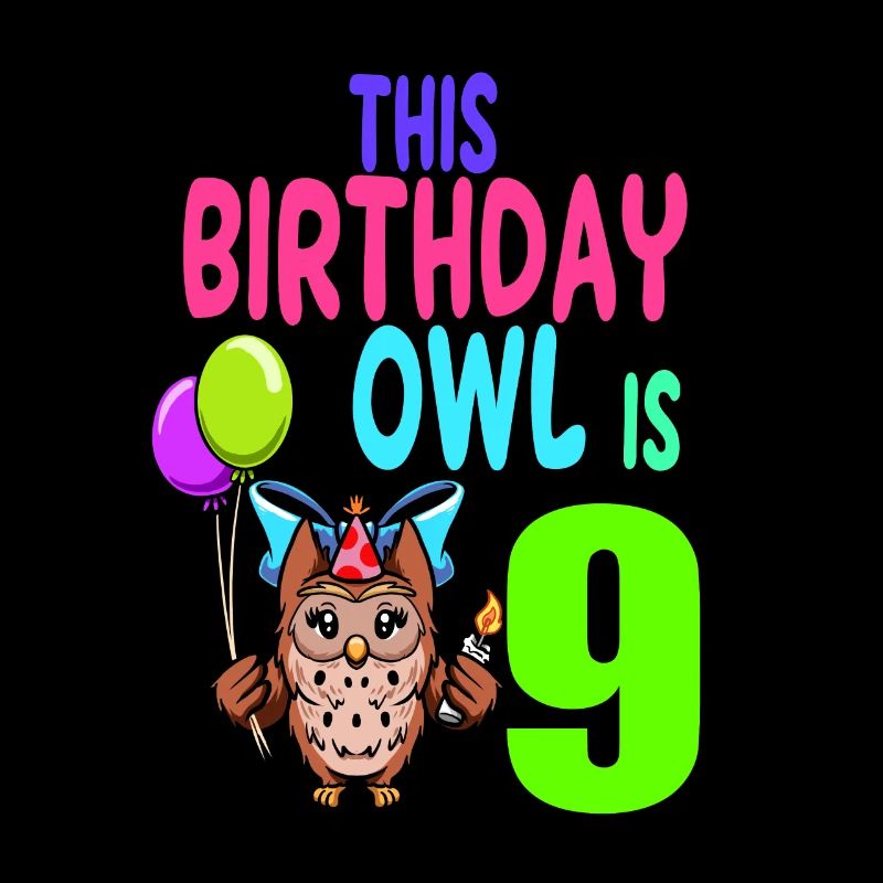 Eule Geburtstag Kinder Mädchen 9. Geburtstag Eule Liebhaber