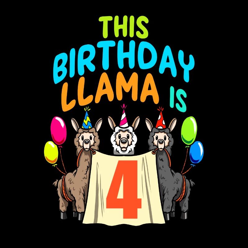 Lama Mädchen 4. Geburtstag Party Alpaka