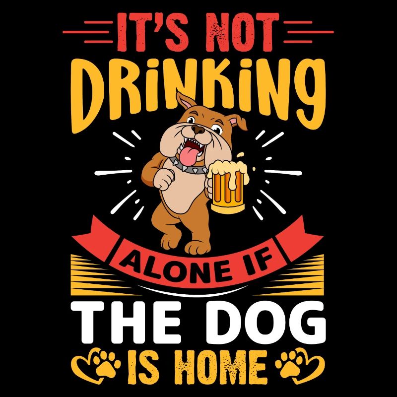 Il ne boit pas seul si le chien à la maison