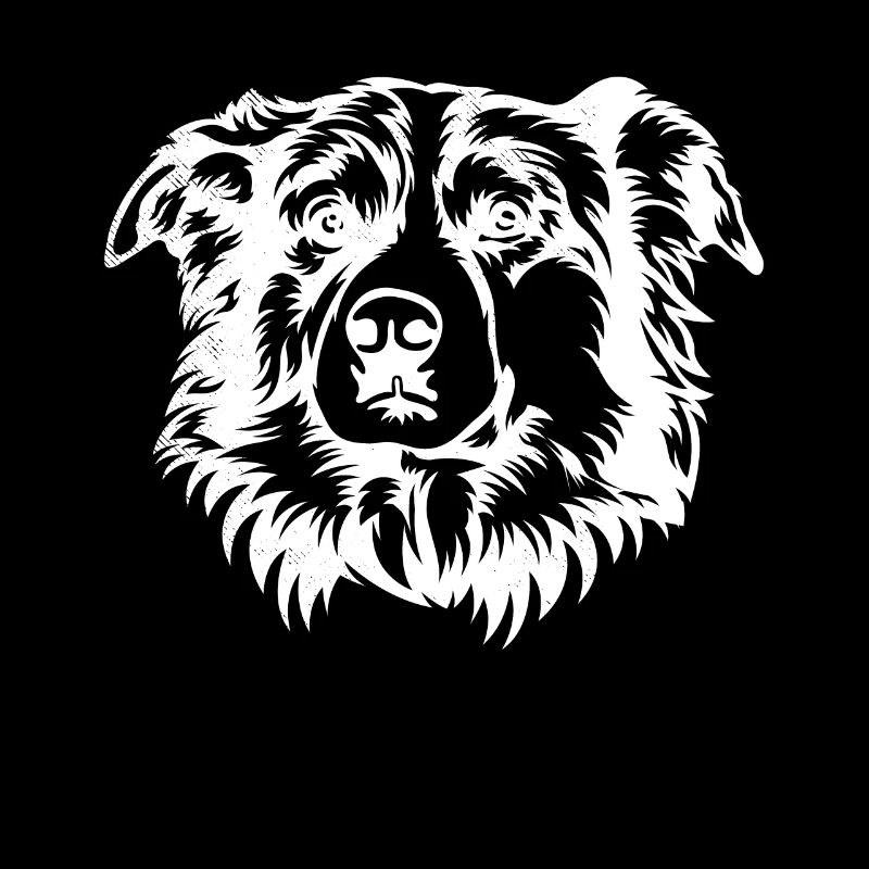 Thème de dessin graphique de visage de chien AUSSIE mignon