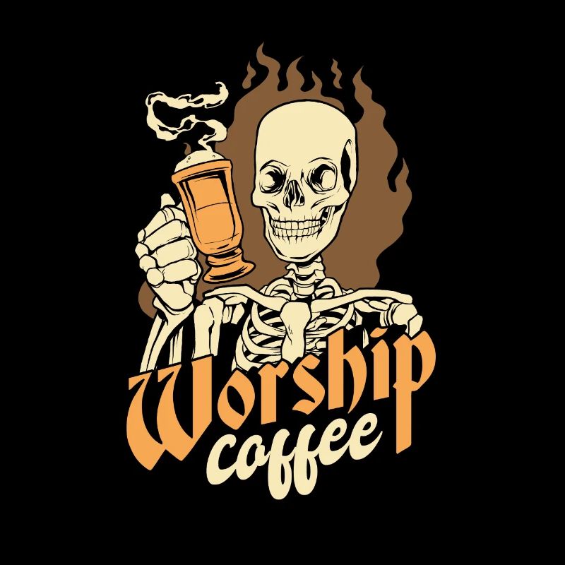 Café - café de culte du squelette