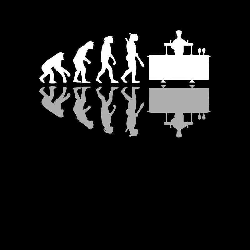 Human Evolution Funny Barkeeper Bartender