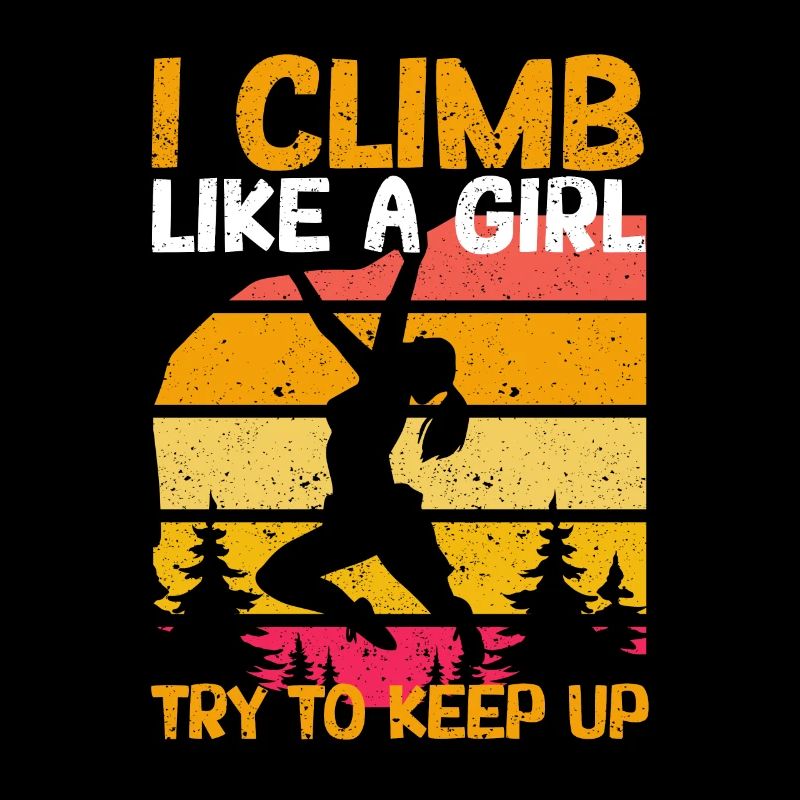 Climbing Like a Girl - Distressed Retro Rock