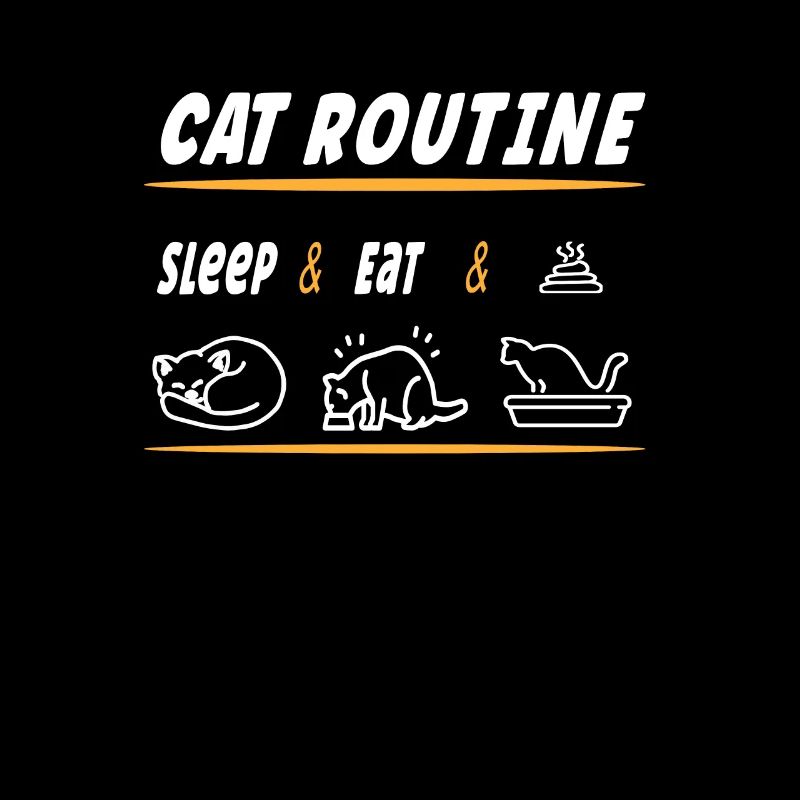 Cat Routine Dicton - Manger du caca endormi