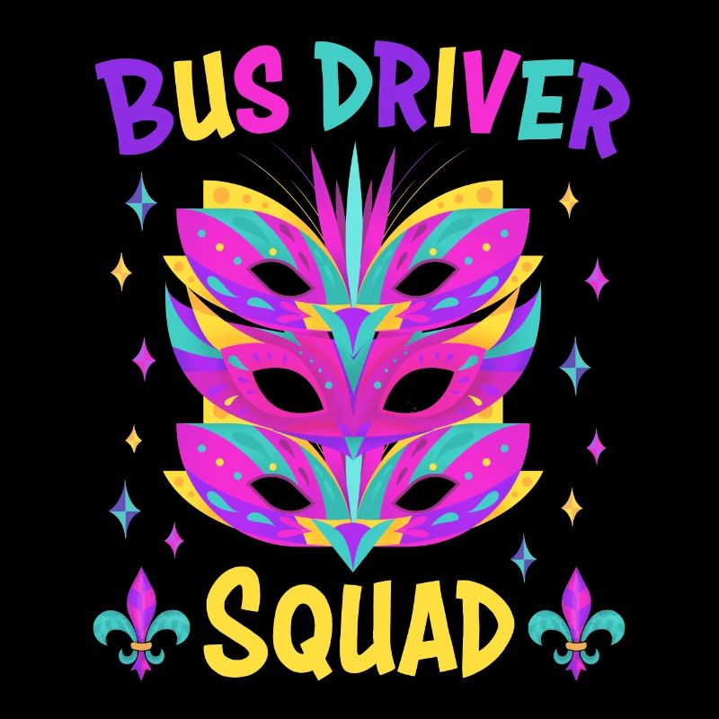 Bus Driver Squad Mardi Gras Costume Tee