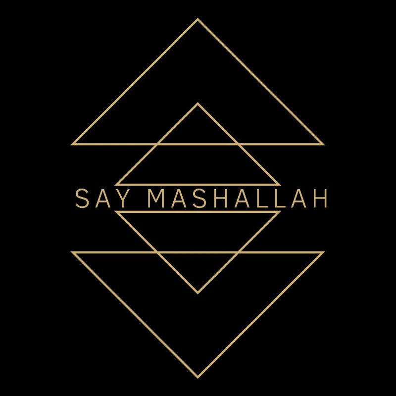 « SAY MASHALLAH », triangles, jaune d’or