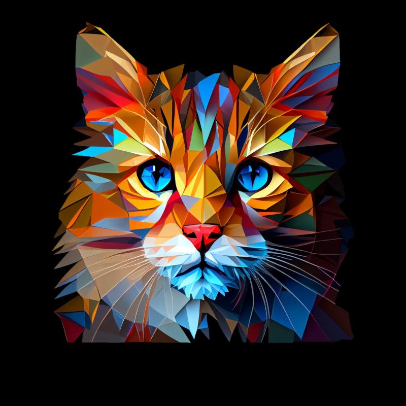 Chaton Chaton Chat Polygone Chat