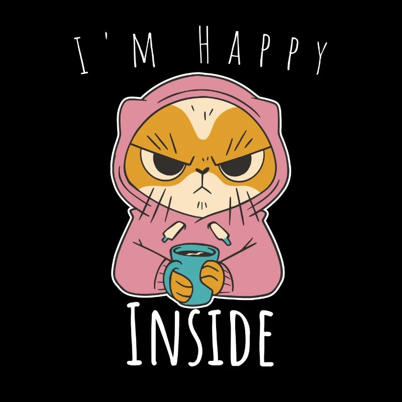 I’m Happy Inside - Idée cadeau chat et café