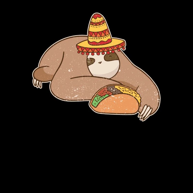 Sloth eats taco Mexican cinco de mayo food