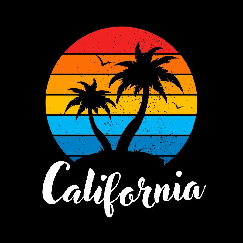 Retro Beach Summer Tropical Palms California
