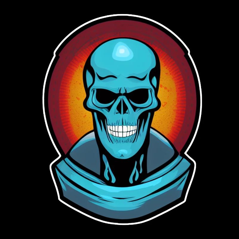 Blauer Monsterschädel