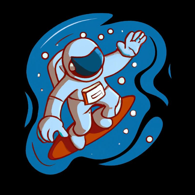 astronaute surf dans l'espace