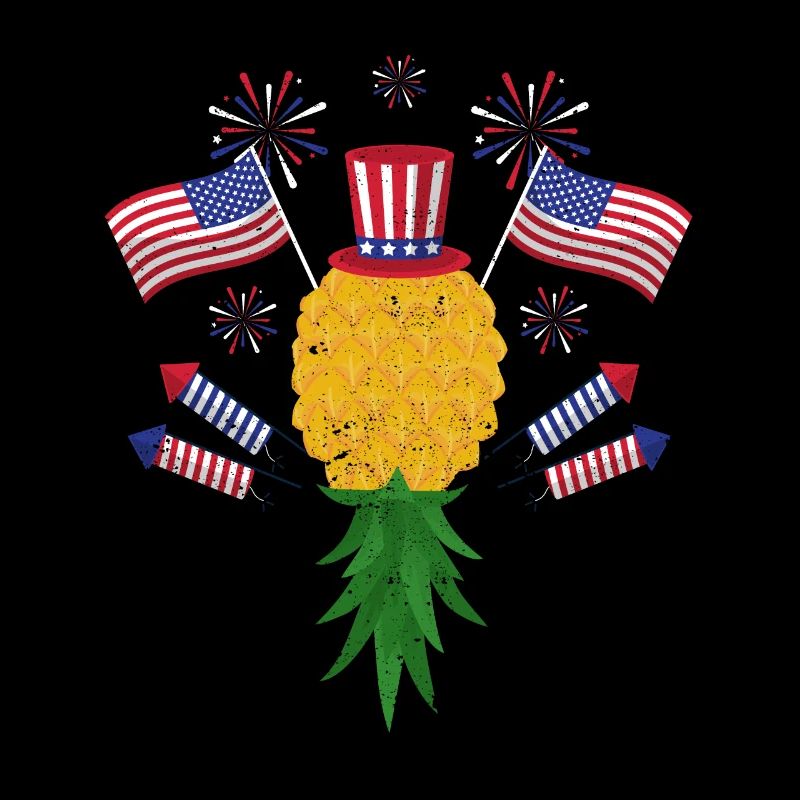 Upside Down Pineapple Swinger Power 4 juillet Drapeau américain