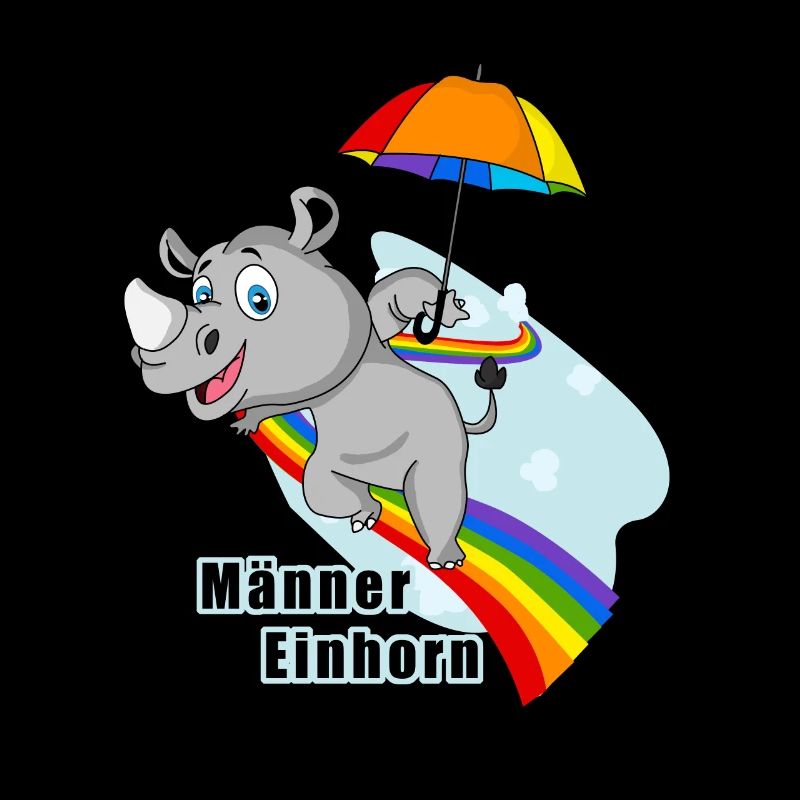 Männer Einhorn auf dem Regenbogen