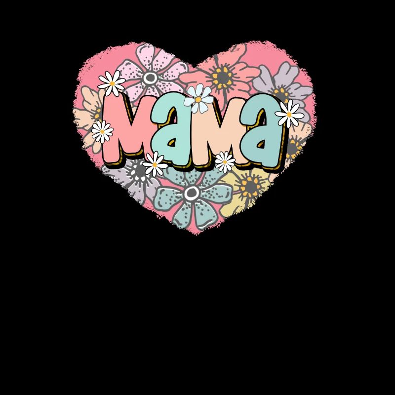 Mama - Forme de cœur classique florale pour maman
