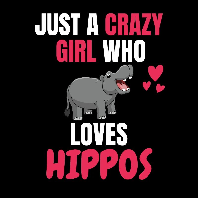 Verrücktes Mädchen Tier Hippo Geschenk Nilpferd