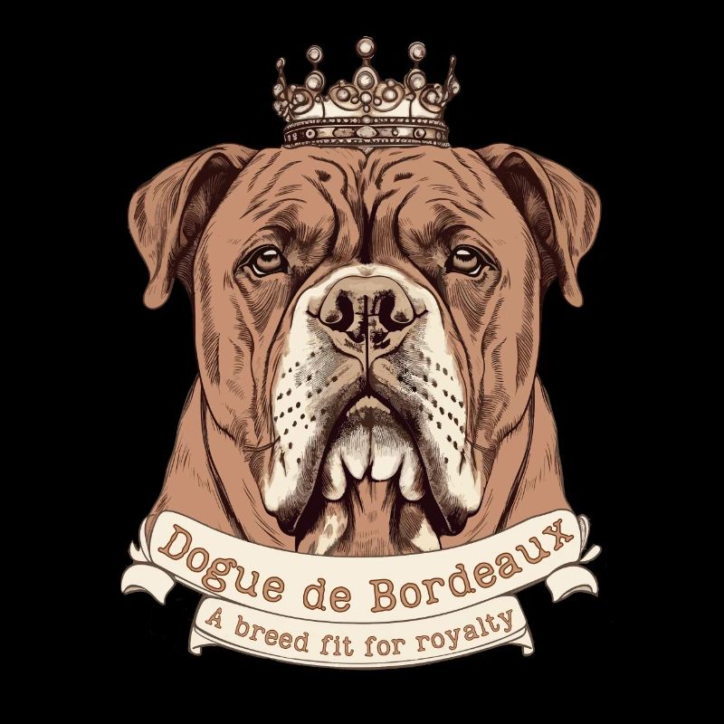 Chien de Bordeaux avec Crown Vintage Style