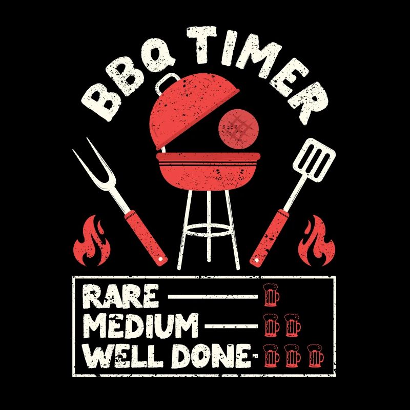 BBQ Timer Rare Medium Well Barbecue Funny Grill