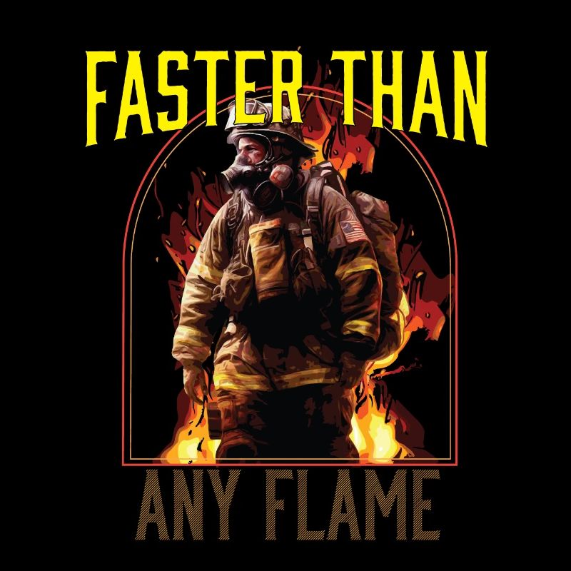 Faster Than Any Flame Fireman Firefighter