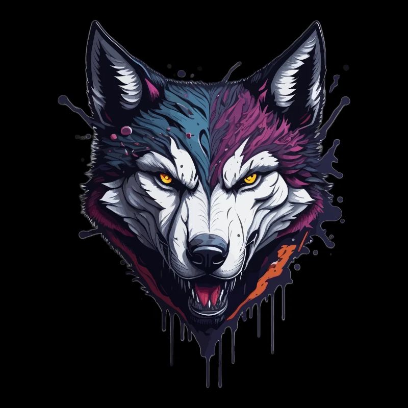 WOLF SPLASH ART DESIGN