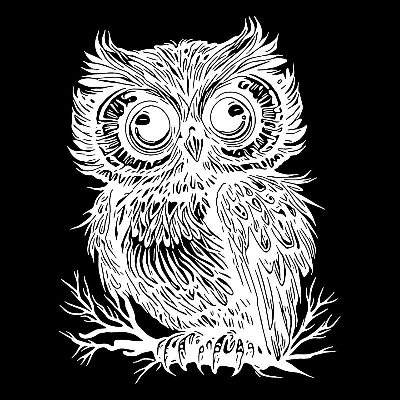 Große Augen Wald Eule auf einem Ast