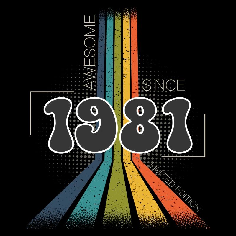 1981 Anniversaire de naissance Groovy Vintage Retro