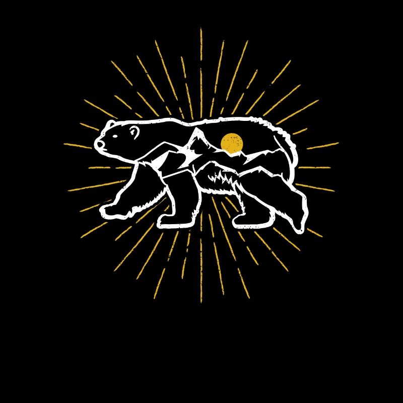 Explore Bear Yellow Sun Nature Funny Geocaching