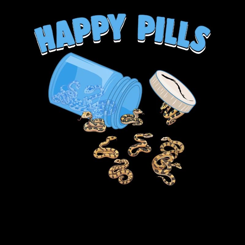 Glückliche Pillen Ball Python Lustige Schlangenliebhaber Humor