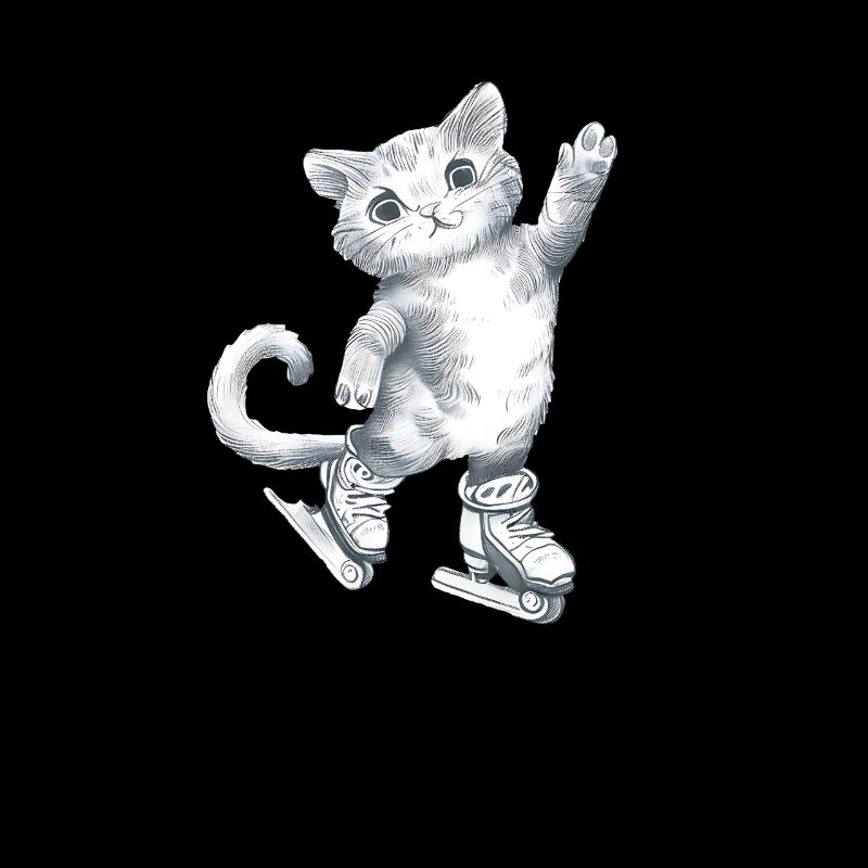 Dessin de chat sur patins