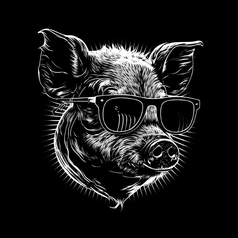 Cochon avec lunettes de soleil | Cochon cool