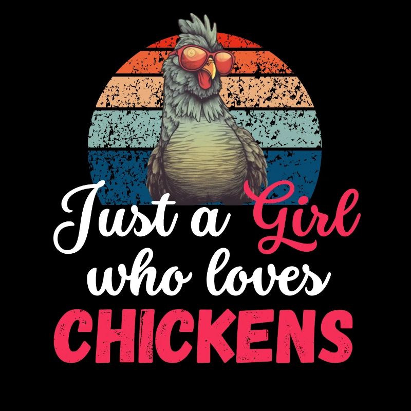 Bauer Nur ein Mädchen das Hühner liebt Retro Huhn