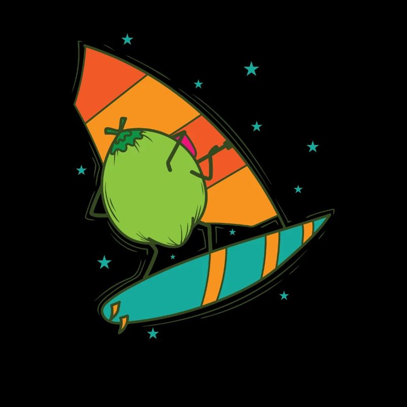 Coconut while windsurfing exotic fruit