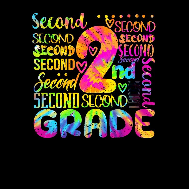 Tie Dye 2nd Grade Typography Team Teacher Second