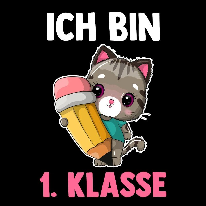 Schulkind Schulbeginn Erste Klasse Katze Einschulu